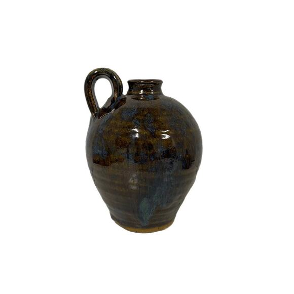 Vintage Pottery Moonshine/Water Jug Pitcher Brown Glazed - Picture 1 of 5